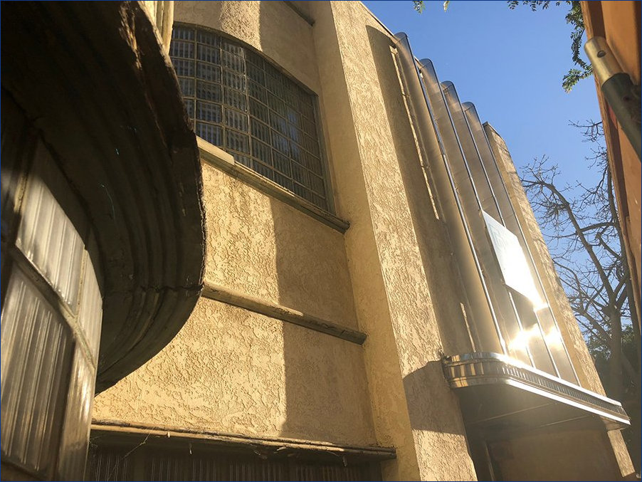 Exterior of Entrance showing treated walls